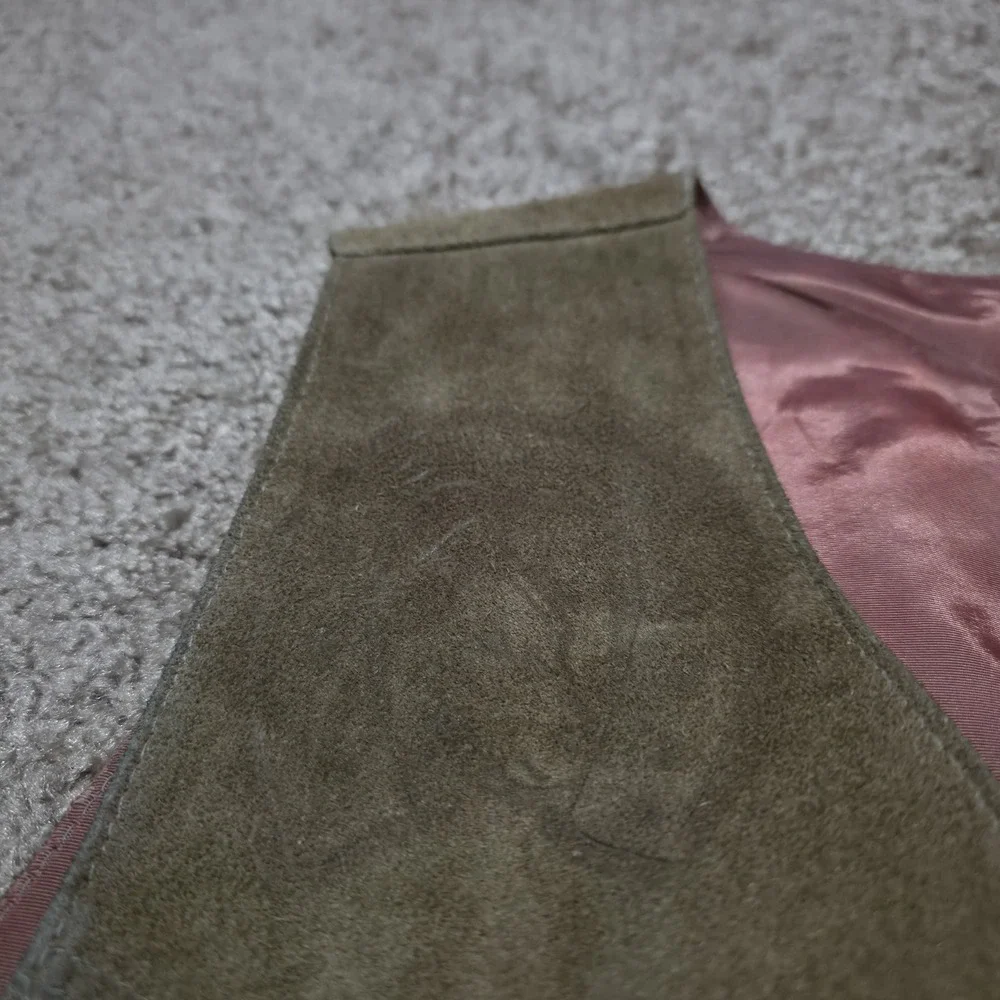 The‎ Leather Shop Sears Suede Western Vest Horse & Horseshoe Embossed Mens XL